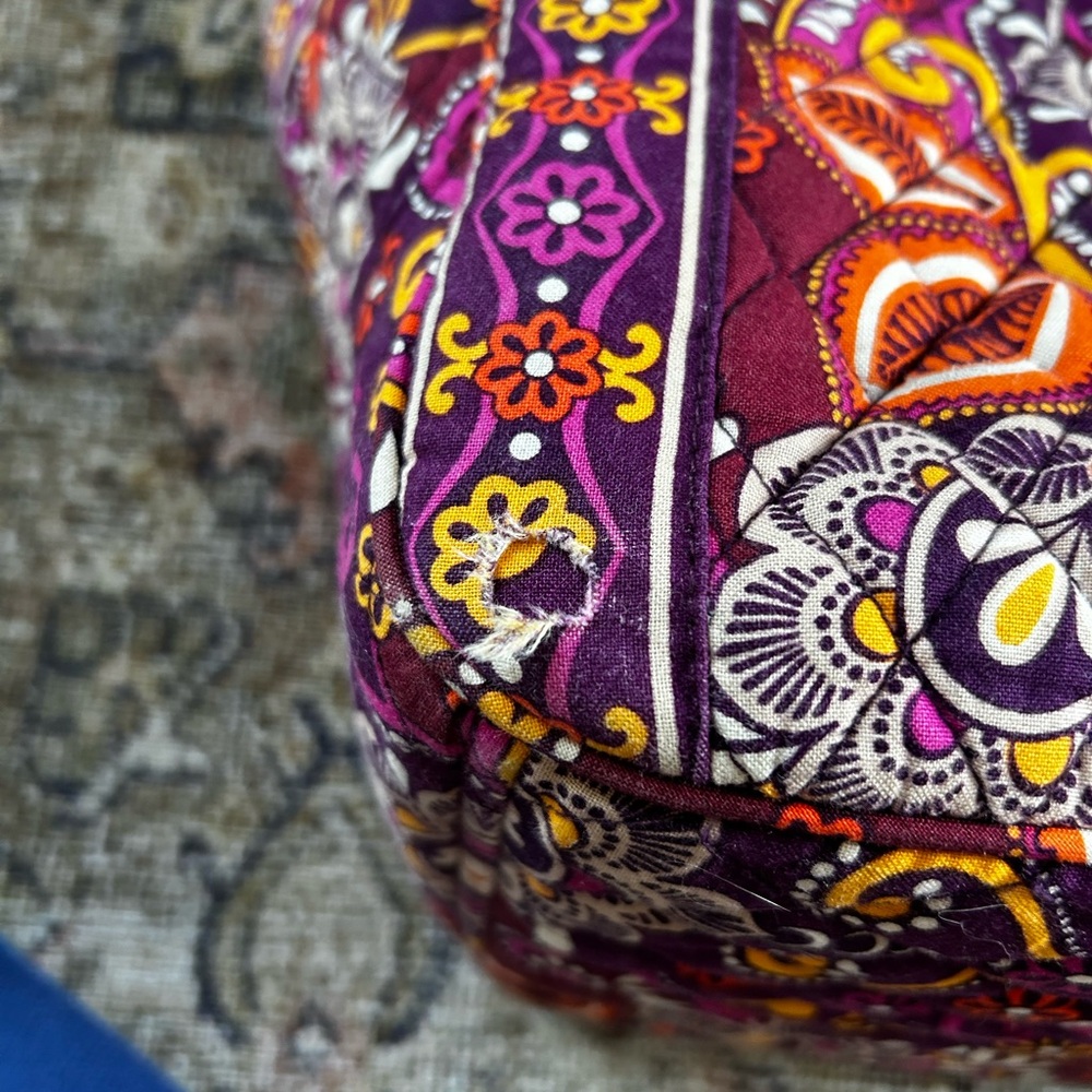 Vera Bradley Purple and Orange Floral Travel Bag - Picture 9 of 11